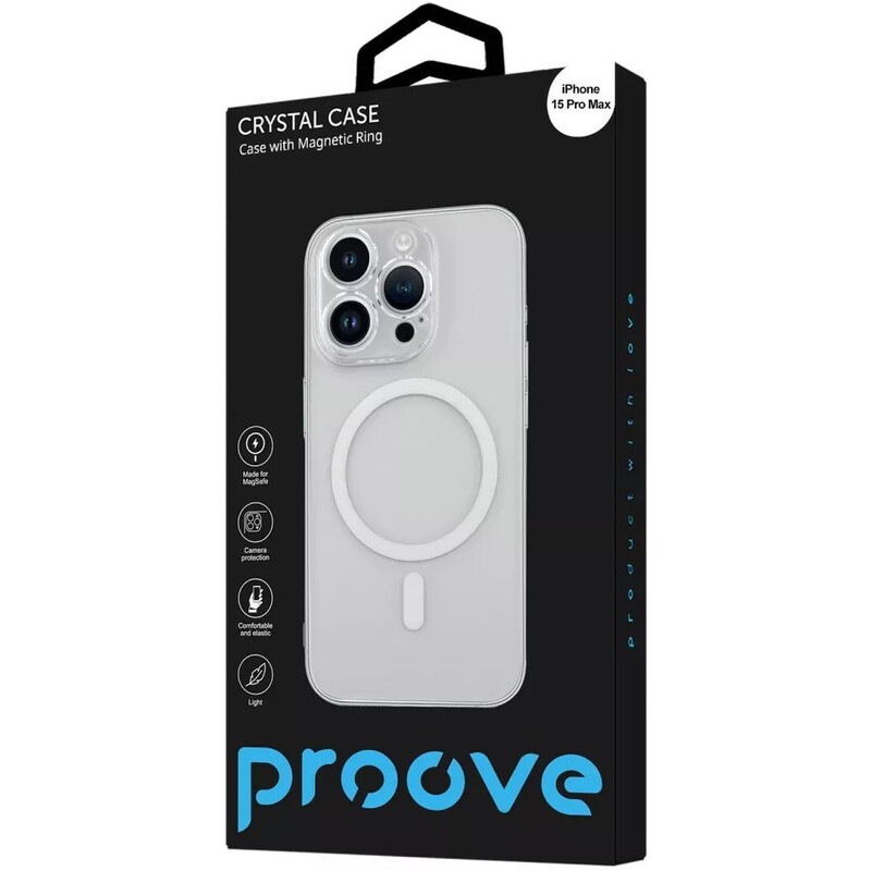 Чохол-накладка Proove Crystal Case with Magnetic Ring для iPhone 15 Pro Max Black (2003000311013)