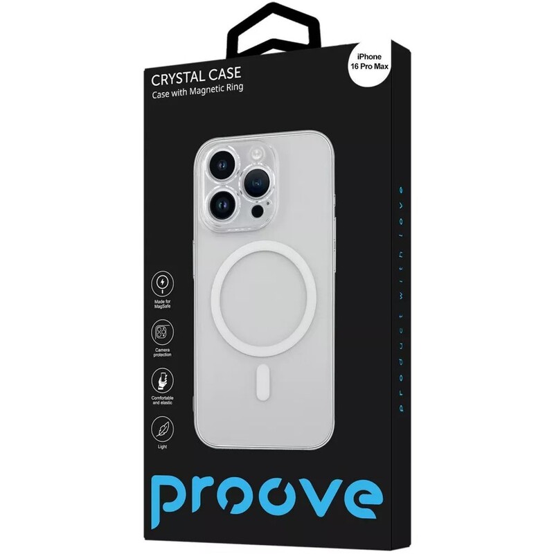 Чохол-накладка Proove Crystal Case with Magnetic Ring для iPhone 16 Pro Max Black (2003000311037)