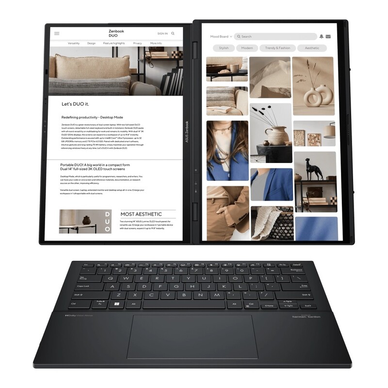 Ноутбук Asus Zenbook Duo UX8406CA-QL366W (90NB14X1-M00N20) Inkwell Gray
