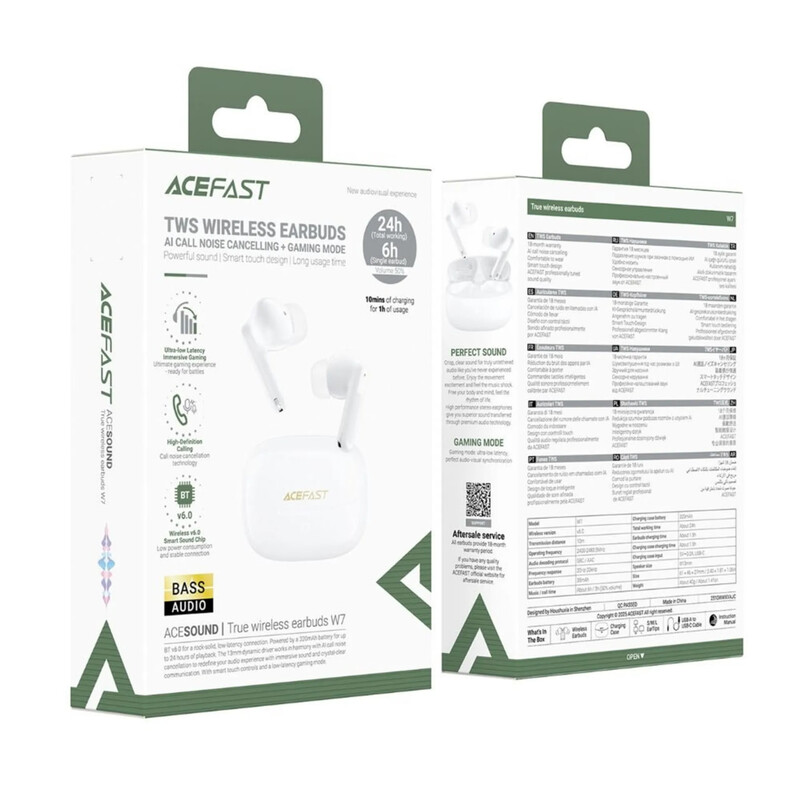 Bluetooth-гарнітура Acefast W7 White (6974316285892)