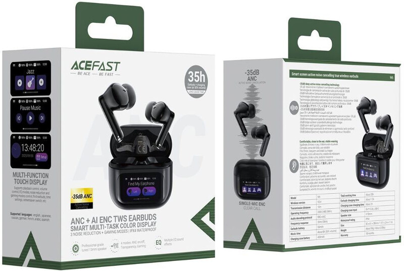 Bluetooth-гарнітура Acefast W6 Black (6974316285687)