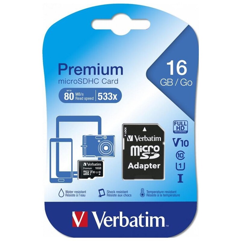 Карта пам`ятi MicroSDHC 16GB UHS-I Class 10 Verbatim + SD adapter (MDAVR-10/G)