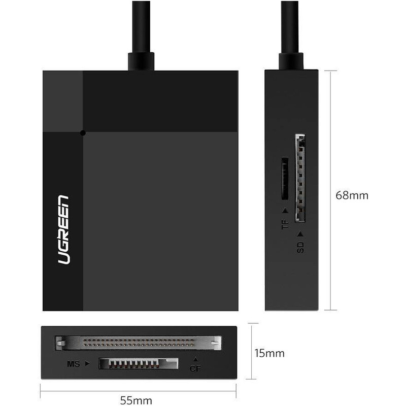 Кардридер Ugreen CR125 Black USB3.0 All in One (30333)