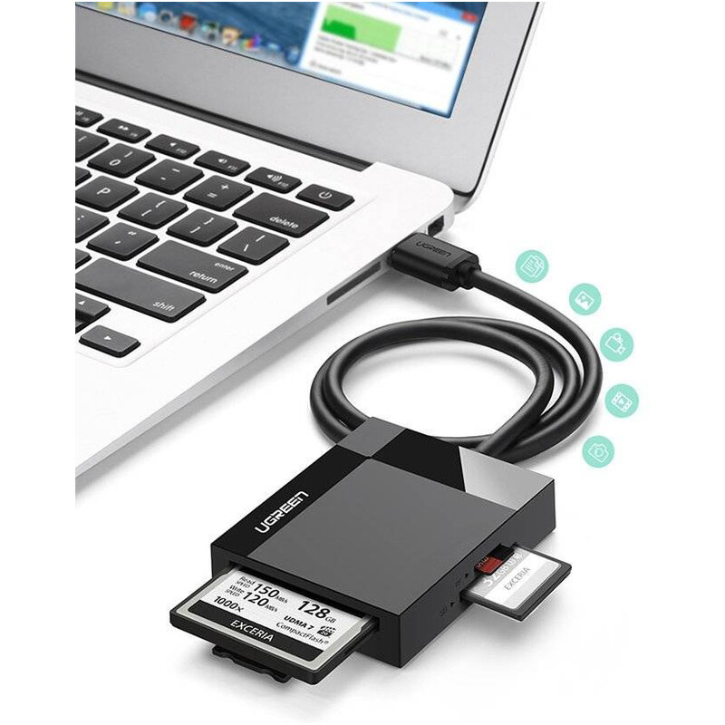Кардридер Ugreen CR125 Black USB3.0 All in One (30333)