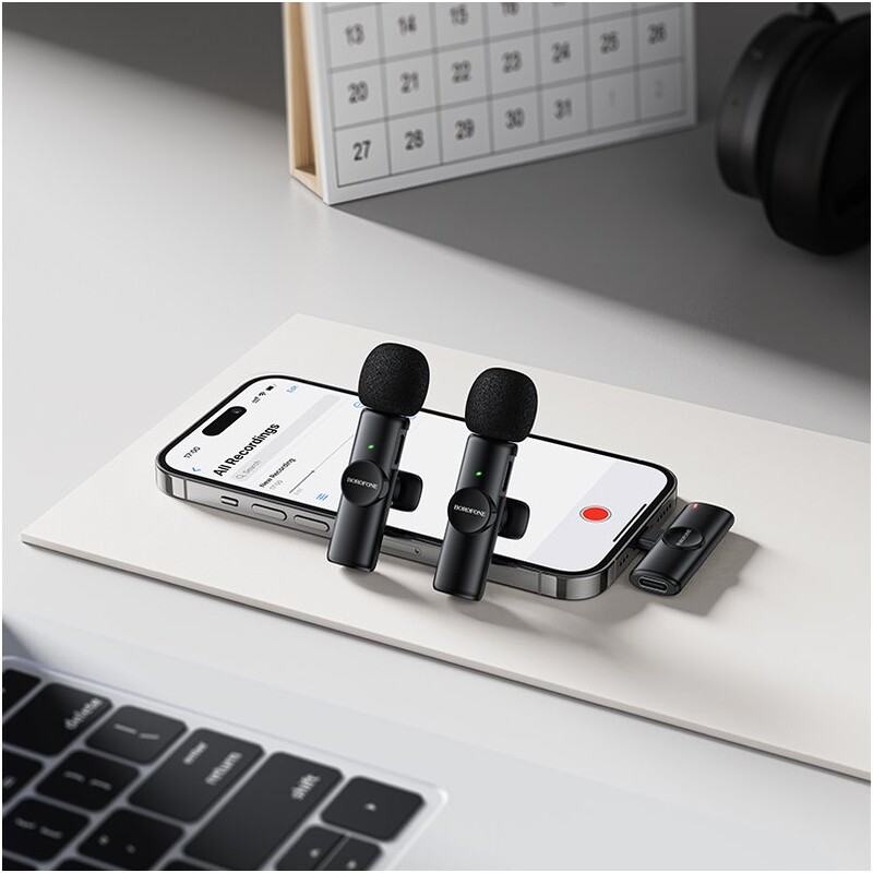 Микрофон Borofone BFK16A Winner Dual-mic Lightning Black (6941991126505)