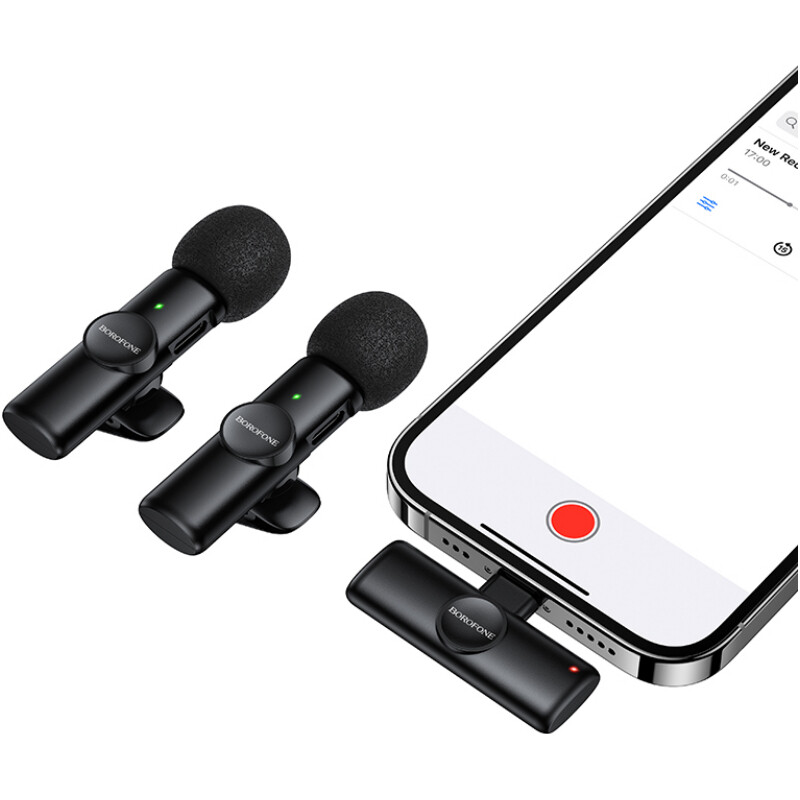 Микрофон Borofone BFK16A Winner Dual-mic Lightning Black (6941991126505)