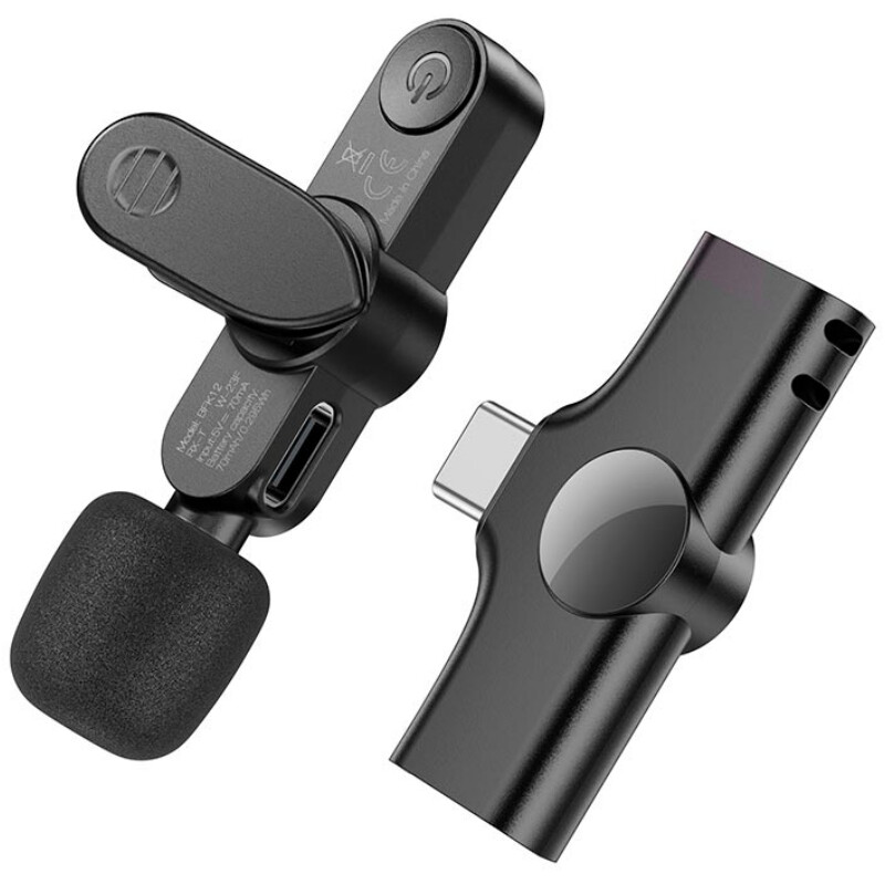 Микрофон Borofone BFK12 Trophy lavalier Type-C Black (6941991106392)