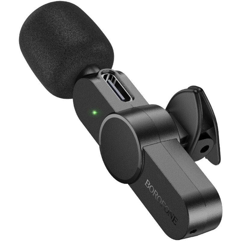 Микрофон Borofone BFK12 Trophy lavalier Lightning Black (6941991106385)
