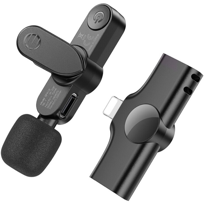 Микрофон Borofone BFK12 Trophy lavalier Lightning Black (6941991106385)
