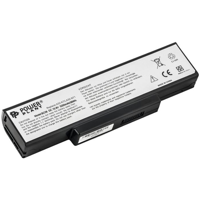 АКБ PowerPlant для ноутбука Asus A72, A73 (A32-K72 AS-K72-6) 10.8V 5200mAh (NB00000016)