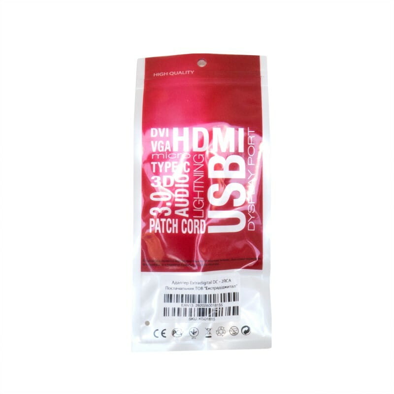 Адаптер Extradigital DC 3.5mm - 2 RCA разветвитель (KBD1815)