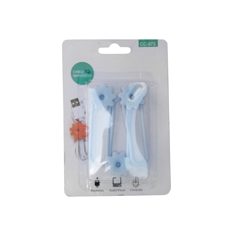 Тримач для кабелю Extradigital Cable Clips CC-973 (KBC1805) 3шт, блакитний