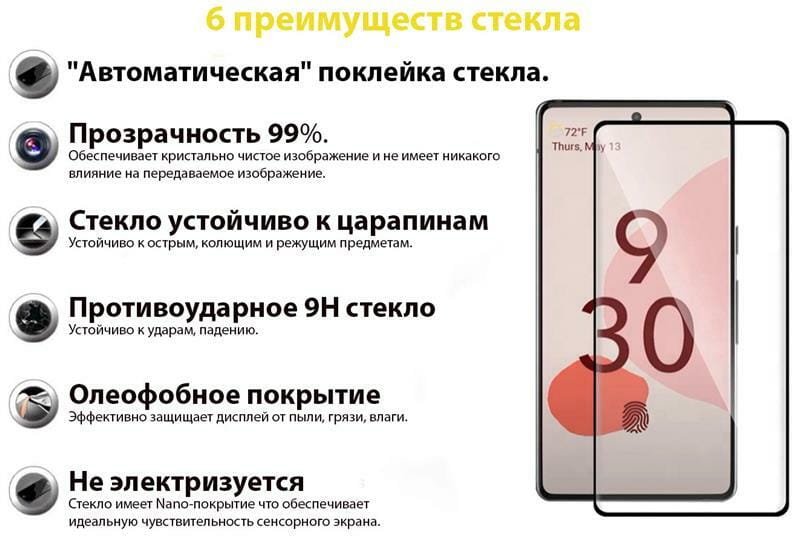 Защитное стекло BeCover для Google Pixel 6 Black (707138)
