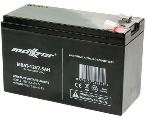 Фото - Батарея для ДБЖ Maxxter Акумуляторна батарея  12V 7.5AH  AGM MBAT-12V7.5AH (MBAT-12V7.5AH)