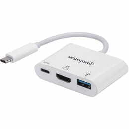 Док-станція Intracom Manhattan USB Type-C-HDMI/USB 3.0/PD 60W 4-in-1, White (152945)