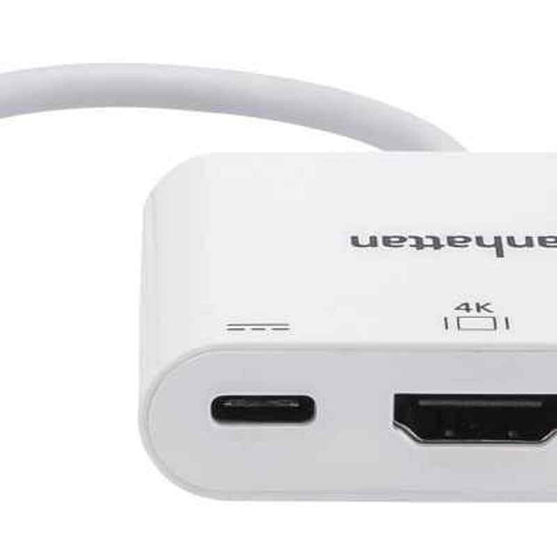 Док-станция Intracom Manhattan USB Type-C-HDMI/USB 3.0/PD 60W 4-in-1, White (152945)