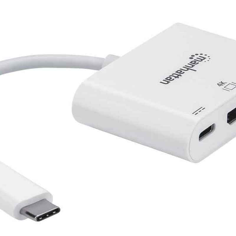 Док-станция Intracom Manhattan USB Type-C-HDMI/USB 3.0/PD 60W 4-in-1, White (152945)