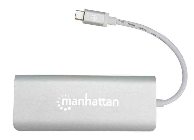 Док-станція Intracom Manhattan USB Type-C-HDMI/USB 3.0x2/RJ45/SD/PD 60W Hub 7-in-1 (152075)