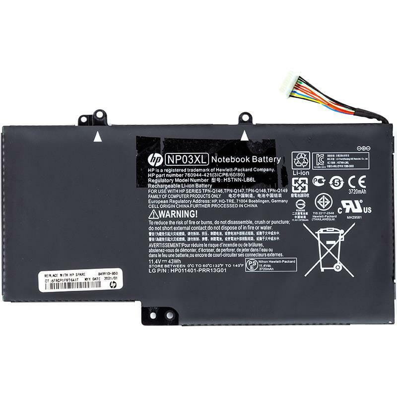 АКБ PowerPlant для ноутбука HP Envy 15-U010DX (NP03XL) 11.4V 43Wh (NB460847)