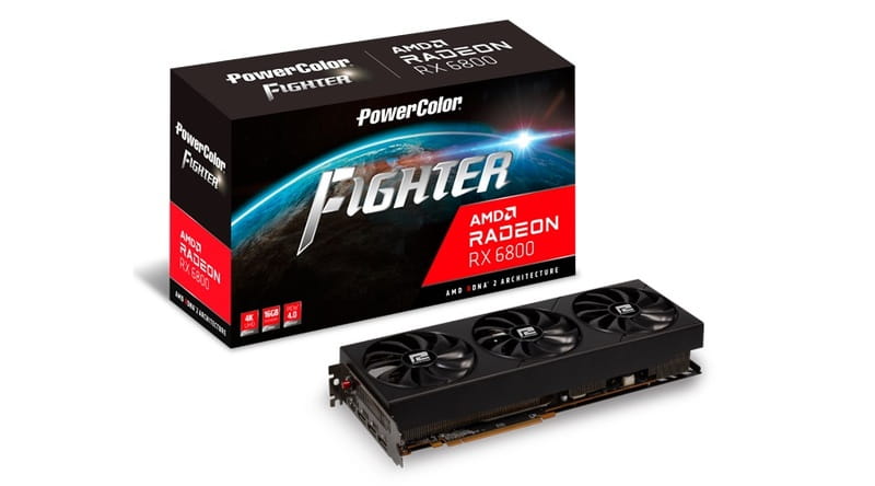 Видеокарта AMD Radeon RX 6800 16GB GDDR6 Fighter PowerColor (AXRX 6800 16GBD6-3DH/OC)