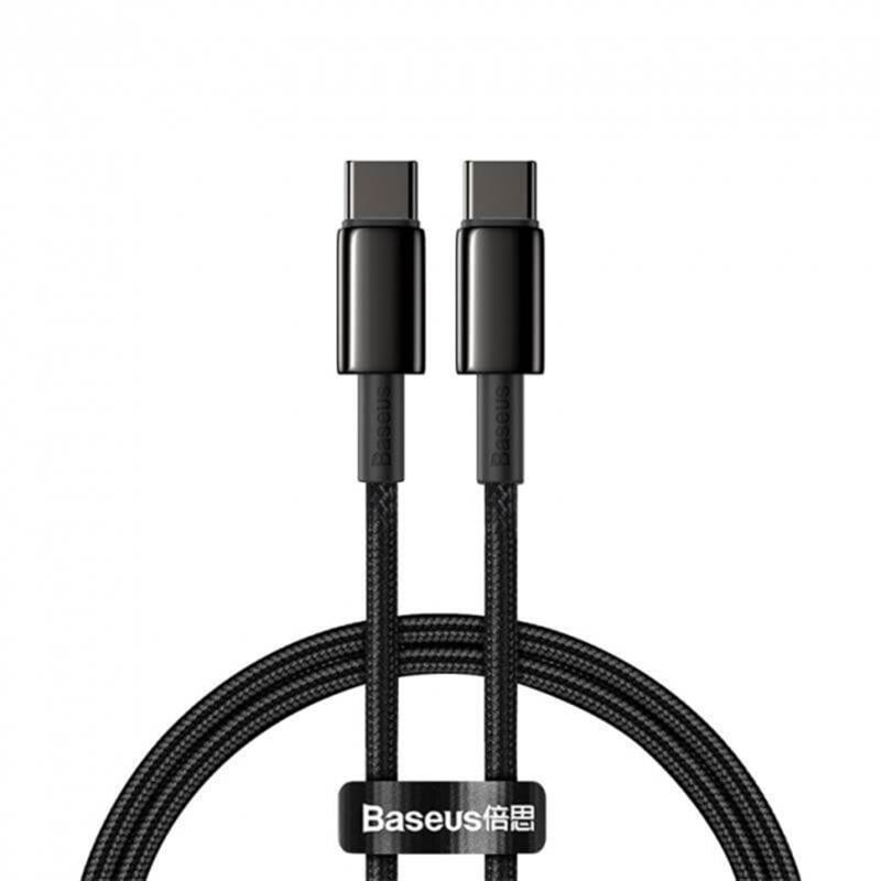 Кабель Baseus Tungsten Gold Fast Charging USB-C-USB-C, 1м Black (CATWJ-01)