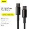 Фото - Кабель Baseus Tungsten Gold Fast Charging USB-C-USB-C, 1м Black (CATWJ-01) | click.ua