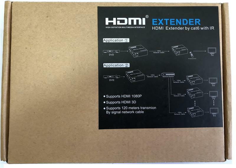 Подовжувач Atcom HDMI - RJ-45 (F/F), до 120 м, Black (14157)