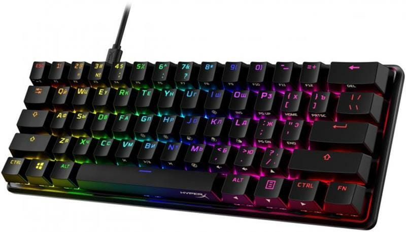 Клавіатура HyperX Alloy Origins 60 Red RGB Black (4P5N0AA)