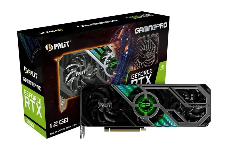 Видеокарта GF RTX 3080 12GB GDDR6X GamingPro Palit (NED3080019KB-132AA) (LHR)