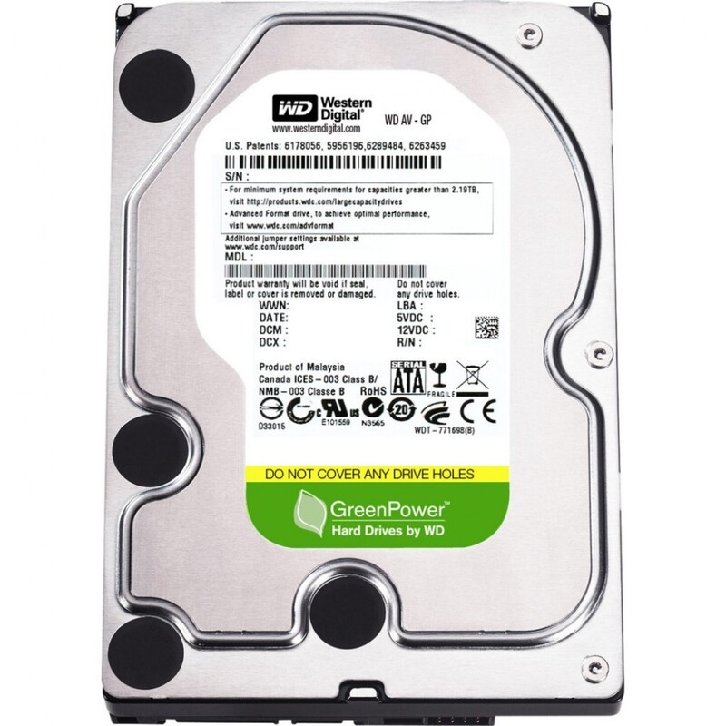 Накопитель HDD SATA 1.0TB WD, 64Mb, AV-GP ( WD10EURX)