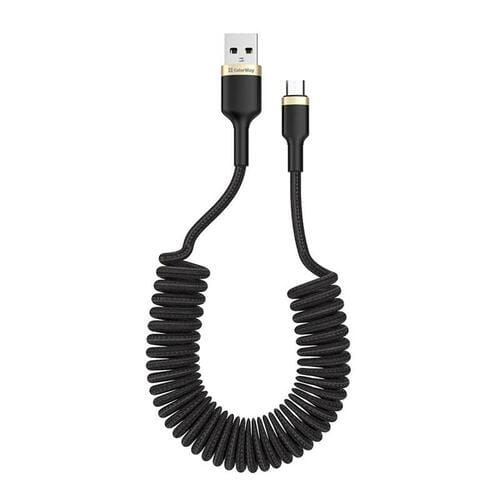 Фото - Кабель ColorWay   USB - micro USB , spiral, 2.4 А, 1 м, Black (CW-CBUM0 (M/M)