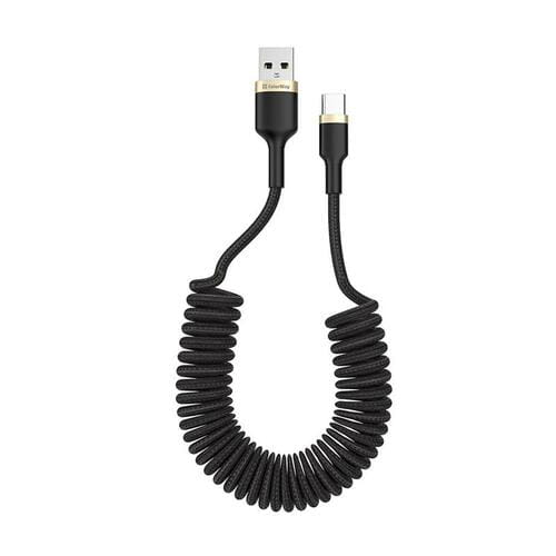 Фото - Кабель ColorWay   USB - USB Type-C , Spiral, 2.4 А, 1 м, Black (CW-CBUC (M/M)