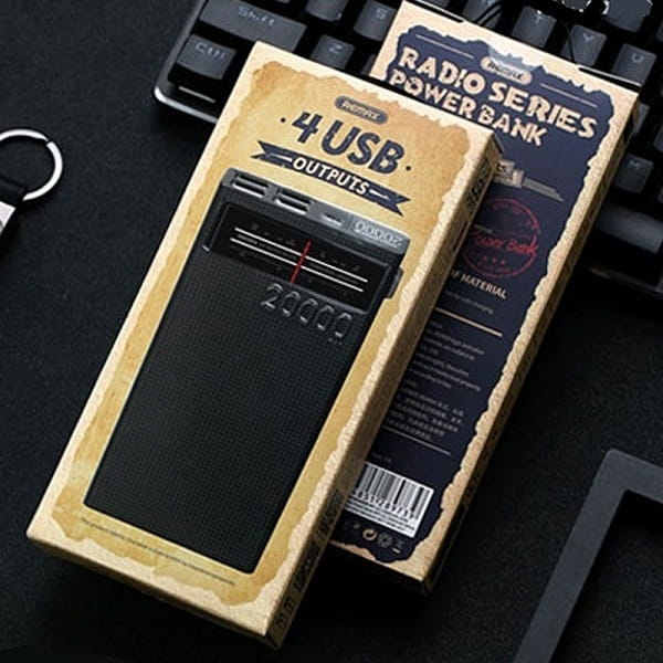 Универсальная мобильная батарея Remax RPP-102 Radio 20000mAh черная (6954851289746)