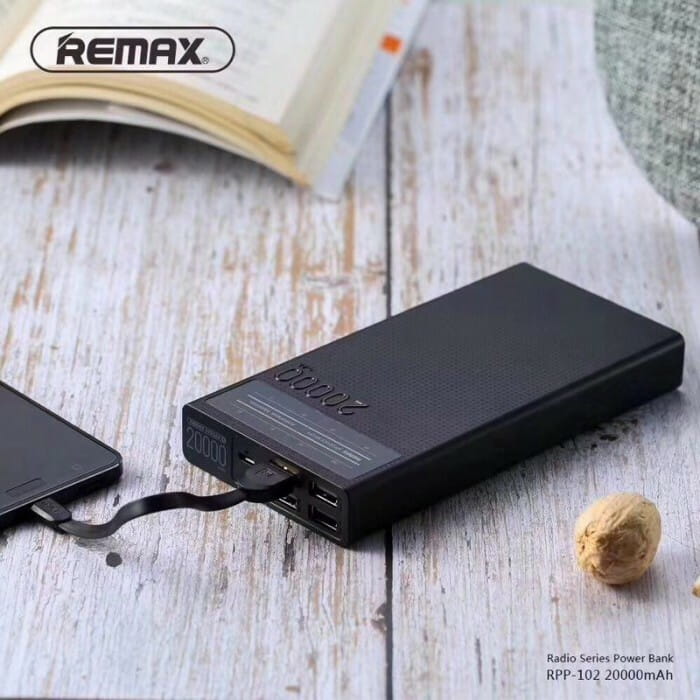 Универсальная мобильная батарея Remax RPP-102 Radio 20000mAh черная (6954851289746)