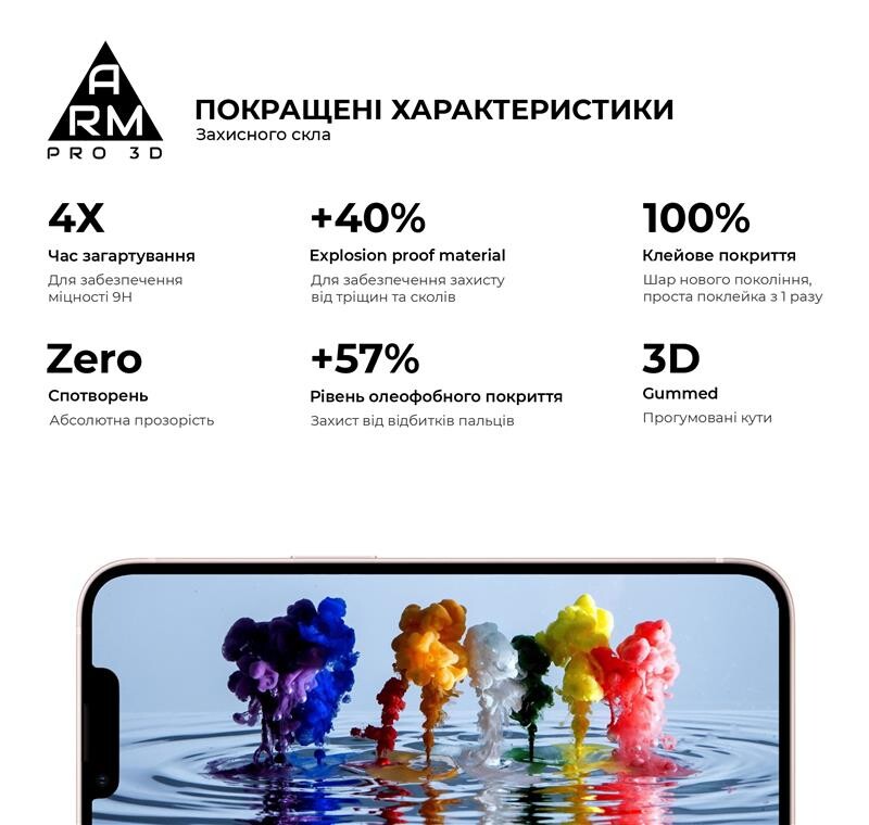 Захисне скло Armorstandart Pro для Apple iPhone 13 mini Black, 0.33mm, 3D (ARM60250)