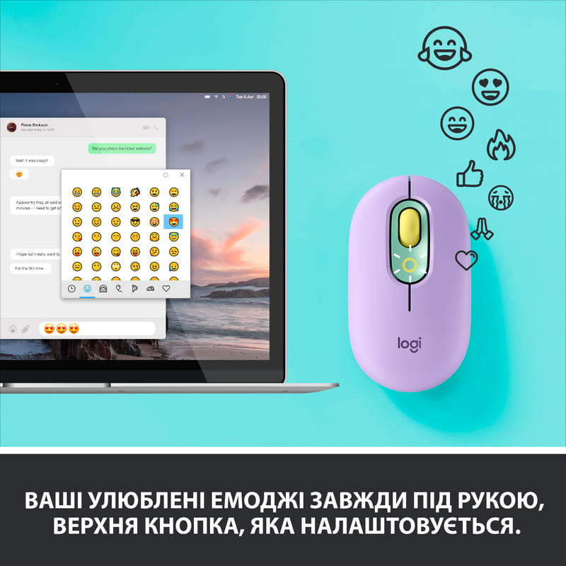 Миша бездротова Logitech POP Mouse Bluetooth Daydream Mint (910-006547)