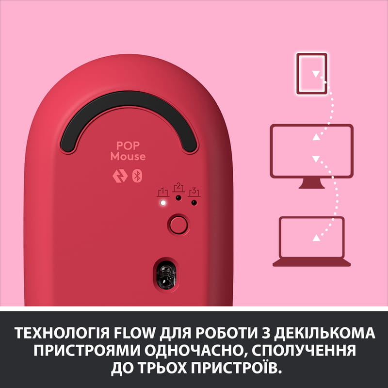 Мышь беспроводная Logitech POP Mouse Bluetooth Heartbreaker Rose (910-006548)