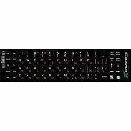Наклейки на клавиатуру Grand-X 68 keys Cyrillic orange, Latin white (GXDPOW)