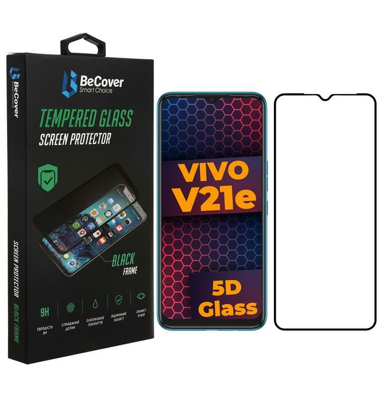 Защитное стекло BeCover для Vivo V21E Black (707246)