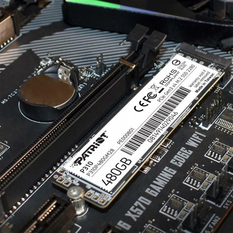 Накопитель SSD  480GB Patriot P310 M.2 2280 PCIe NVMe 3.0 x4 TLC (P310P480GM28)