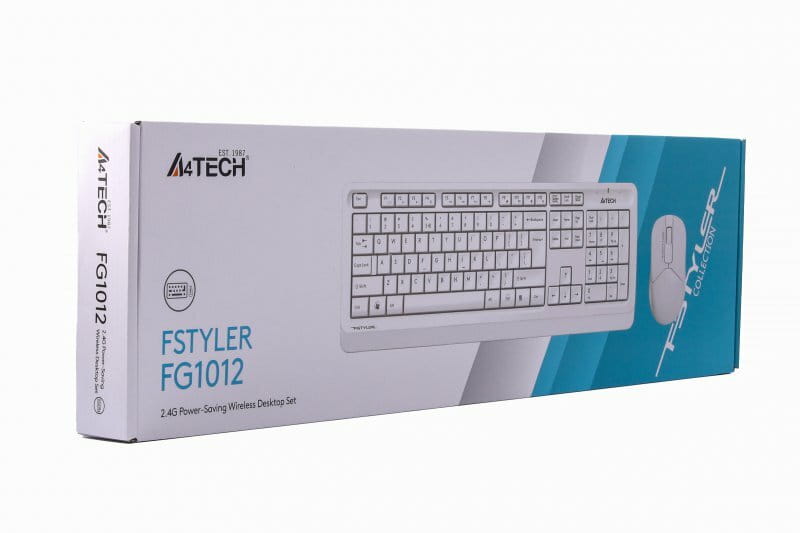 Комплект (клавиатура, мышь) беспроводной A4Tech FG1012 White
