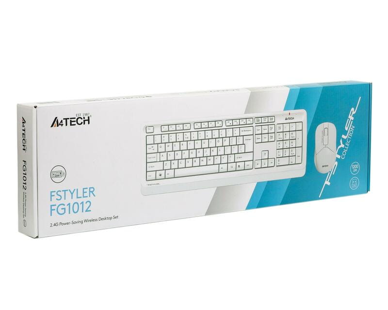Комплект (клавиатура, мышь) беспроводной A4Tech FG1012 White