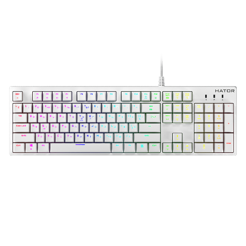 Клавіатура Hator Rockfall EVO Kailh Optical Ukr (HTK-615) White USB