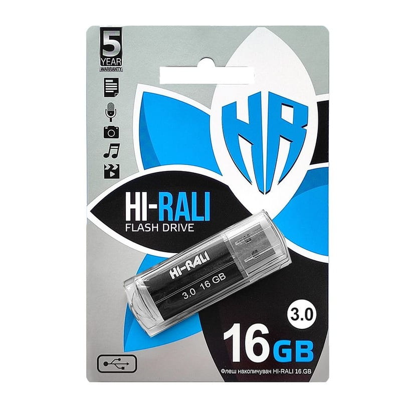 Флеш-накопитель USB 16GB Hi-Rali Corsair Series Black (HI-16GBCORBK)