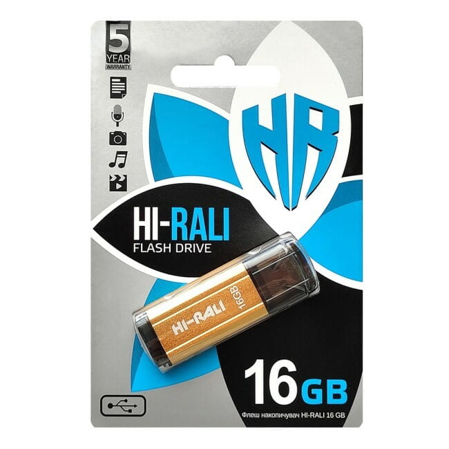 Флеш-накопитель USB 16GB Hi-Rali Stark Series Gold (HI-16GBSTGD)