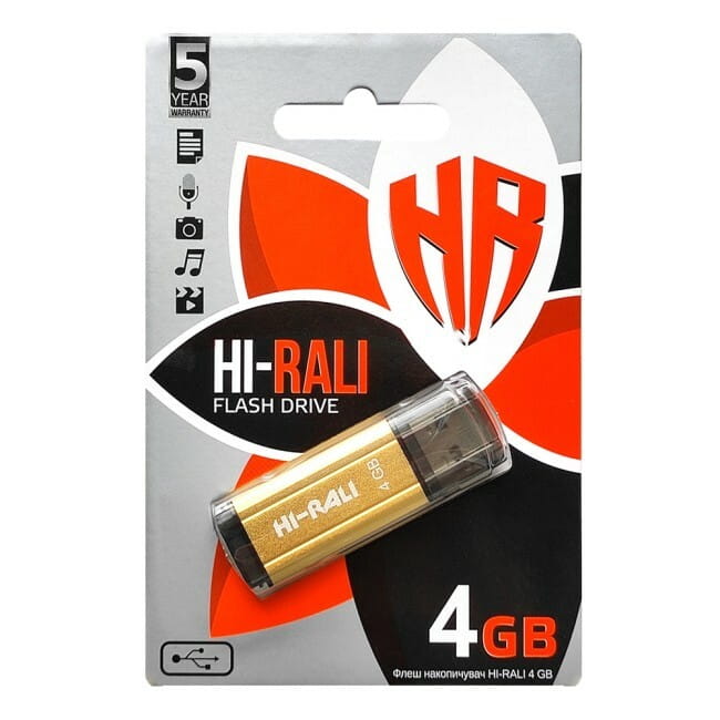 Флеш-накопитель USB 4GB Hi-Rali Stark Series Gold (HI-4GBSTGD)