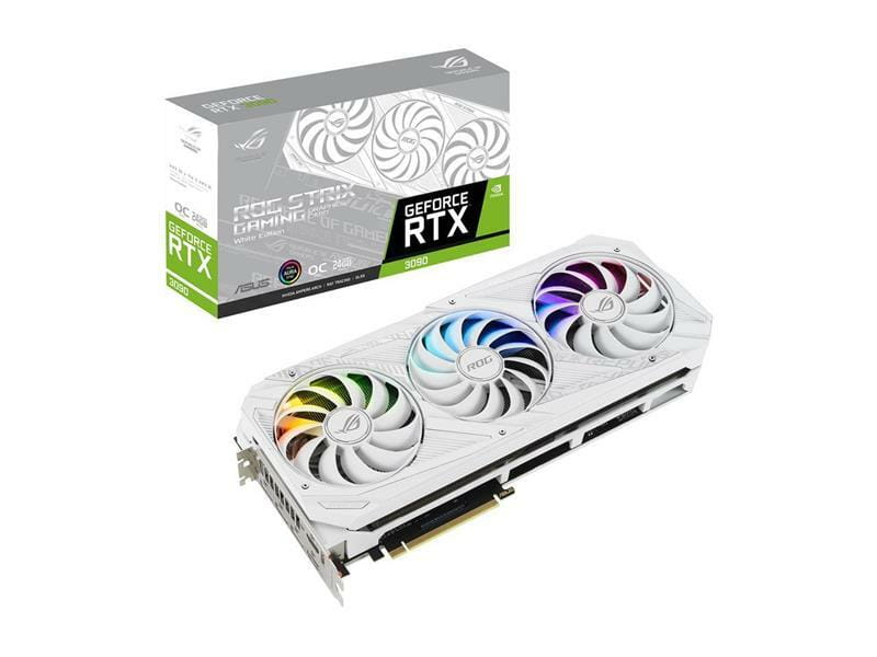 GF RTX 3090 24GB GDDR6X ROG Strix Gaming OC White Edition Asus (ROG-STRIX-RTX3090-O24G-WHITE)