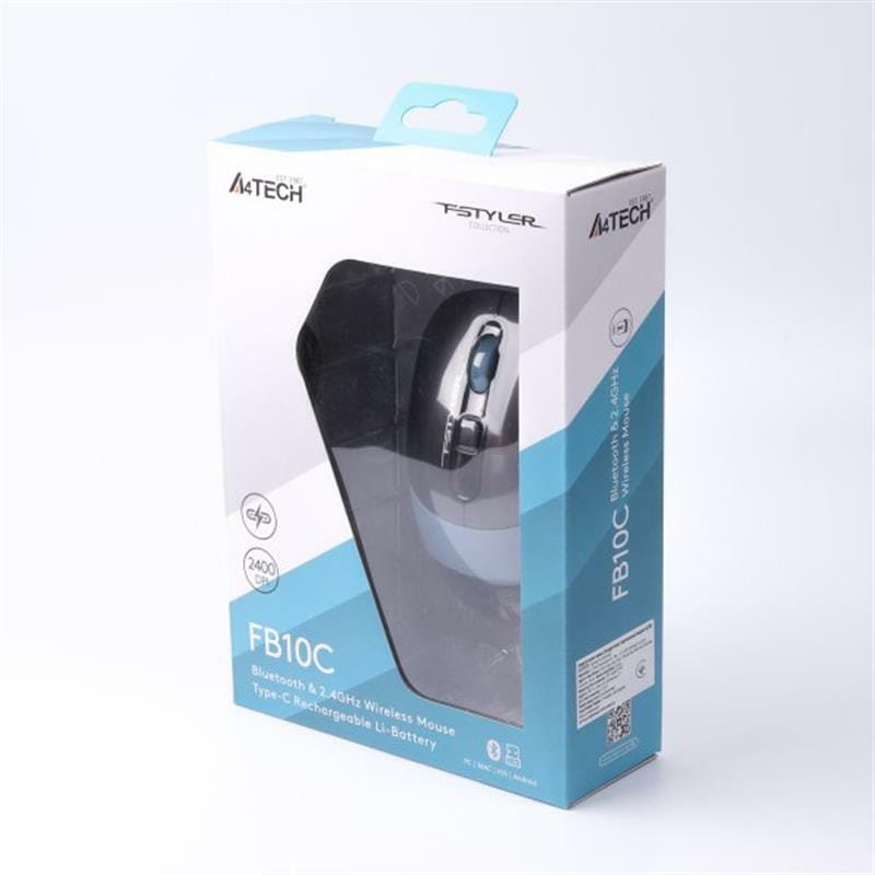 Мышь беспроводная A4Tech FB10C Ash Blue USB