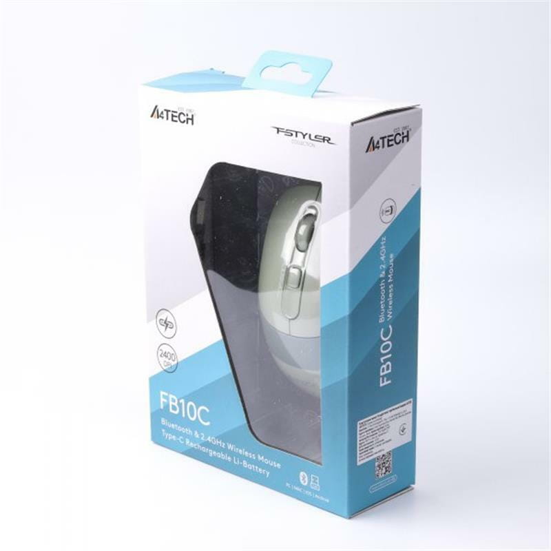 Мышь беспроводная A4Tech FB10C Matcha Green