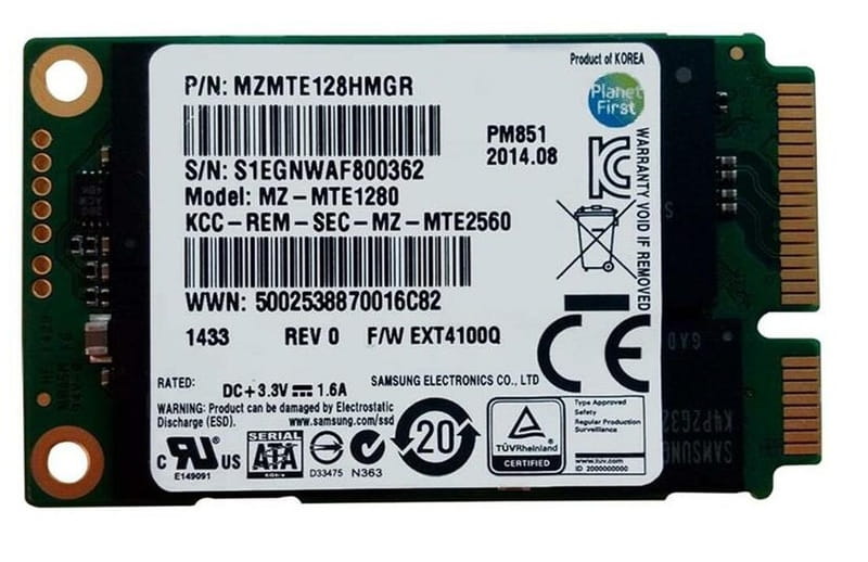 Накопитель SSD  128GB Samsung PM851 mSATA TLC (MZMTE128HMGR) OEM